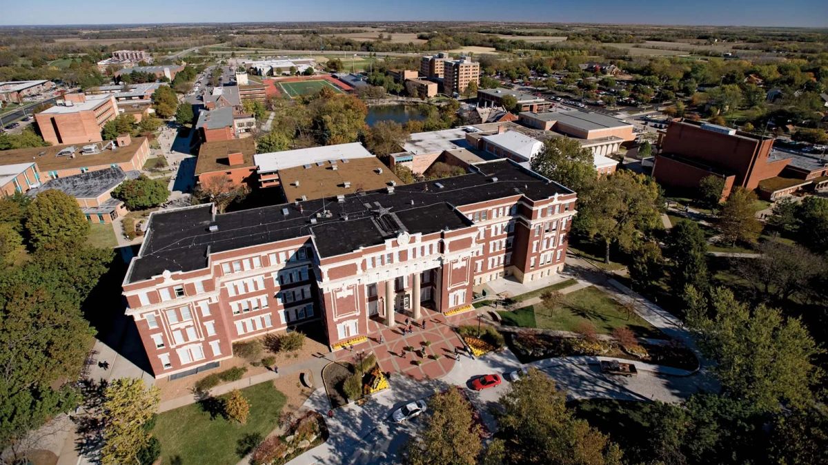 An ariel view of the Emporia State University.